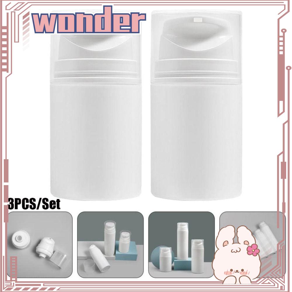 Wonder 3pcs Airless Pump Jar 30ml-200ml Botol Lotion Portabel Perlengkapan Makeup Travel Isi Ulang