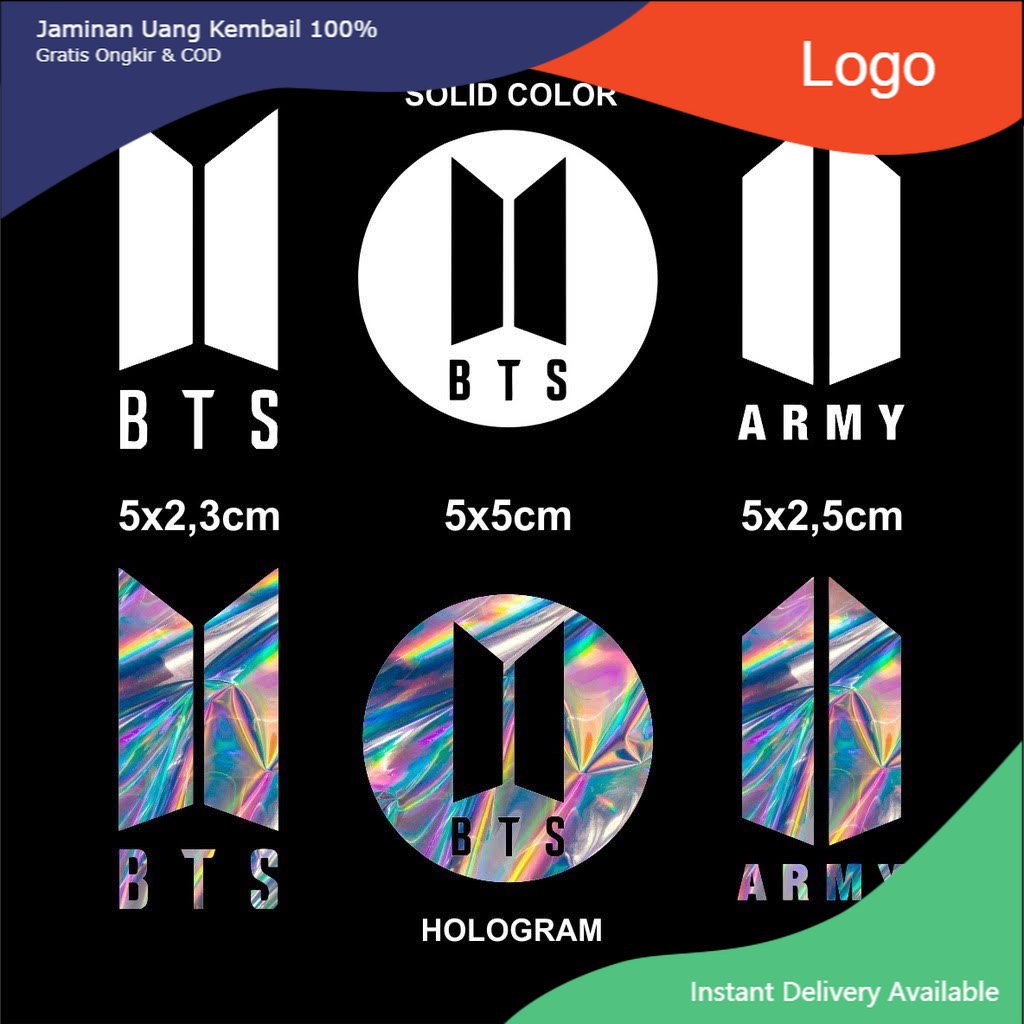 MURAH pesan Cutting Stiker logo BTS ARMY Sticker Kaca Mobil Stiker Body Mobil  BTS ARMY