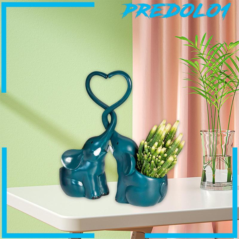 [Predolo1] 2x Elephant Planter Patung Gajah Tanaman Pot Dekorasi Rumah Pot Bunga