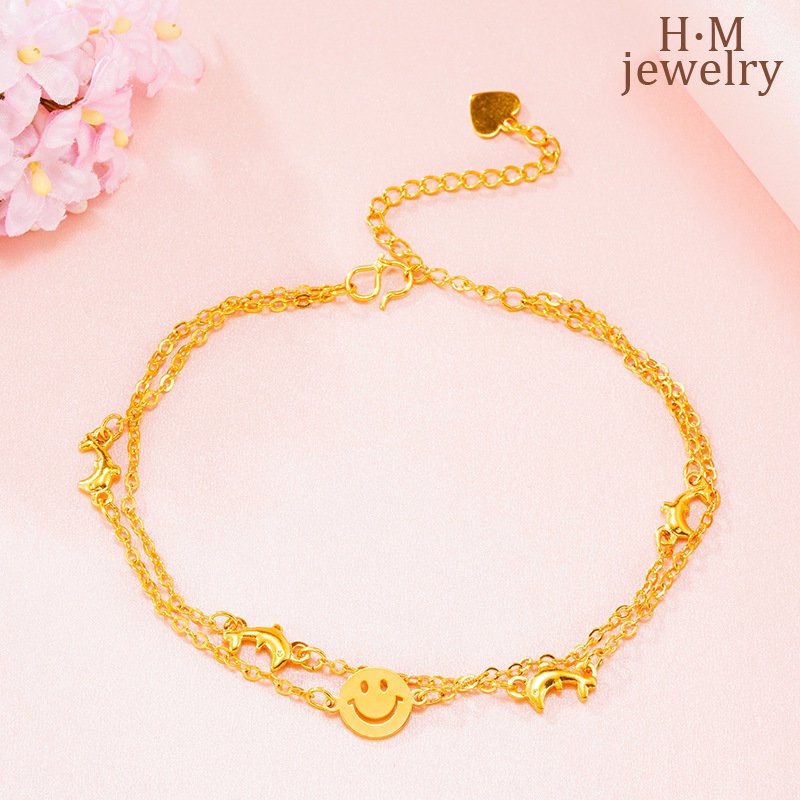 Gelang Kaki Fashion Emas 18K Kadar Tinggi Mewah Ringan2023Baru