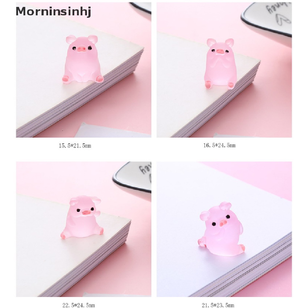 Mornin 6 Pcs Mini Resin Kartun Babi Miniatur Terrarium Patung DIY Dekorasi Rumah Aksesoris id