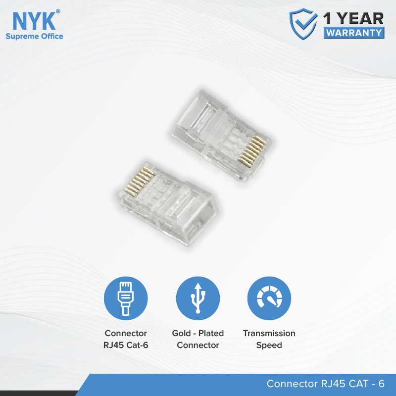 Konektor RJ45 Utp Cat 6 NYK Original Rj45 Lan 1 Box isi 50pcs