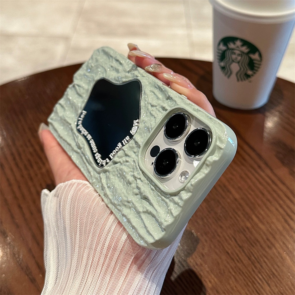Luxury Creative Shockproof Protection Case iPhone 14 Pro Max Case iPhone 12 13 Pro Max Aesthetic Dengan Cermin Menyenangkan Lucu Pelindung Belakang Keras