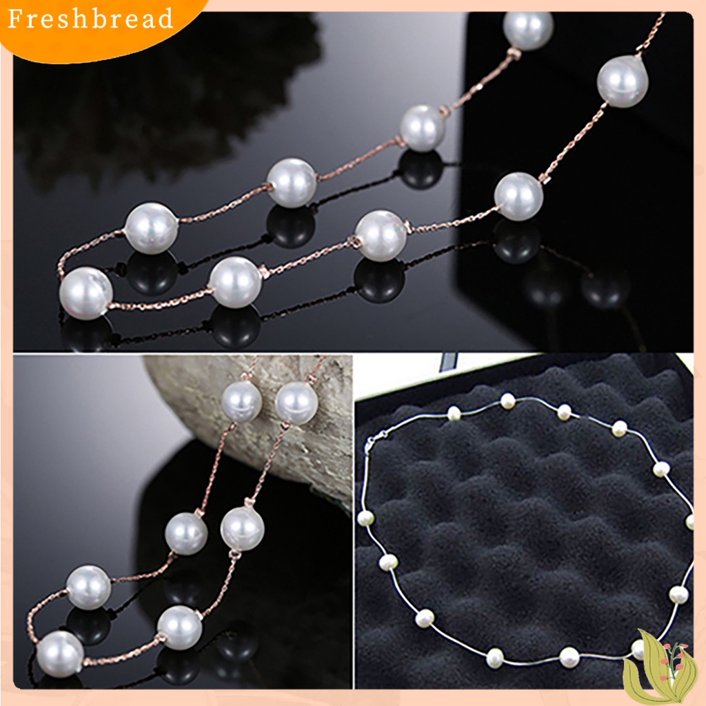 {In Stock} Kalung Single Layer Adjustable Alloy Wanita Mutiara Imitasi Rantai Klavikula Untuk Pernikahan