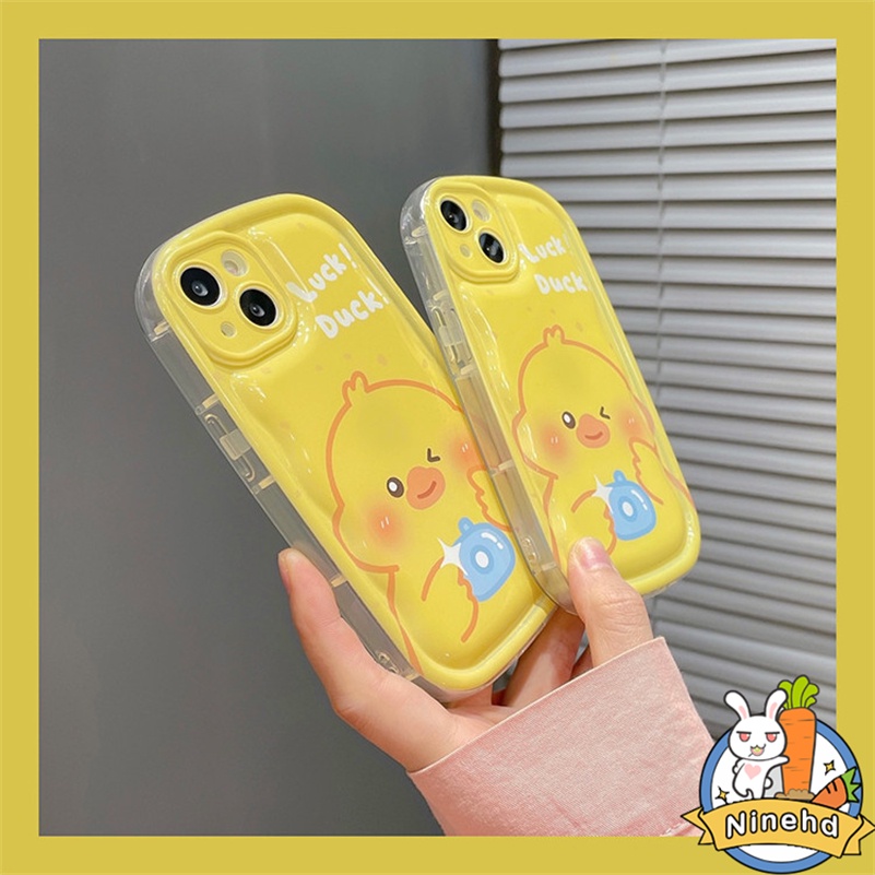 Redmi 12C A1 A1+ 10C 10A 10 9A 9C 9T Redmi Note 11 11s 10 10s 9 9s Pro Xiaomi 11 Lite Poco X3 Pro NFC Kartun Bebek Kuning Kecil Yang Lucu Perlindungan Lensa Bumper Shockproof Soft Silicone Cover