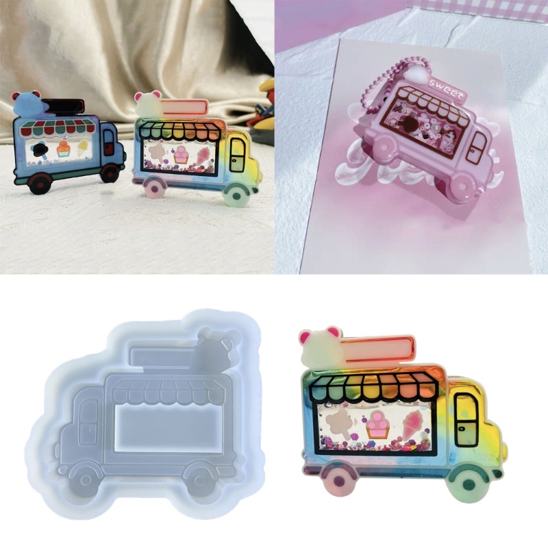 Siy Bear Keranjang Makanan Penutup Ornamen Cetakan Perhiasan Liontin Gantungan Kunci DIY Untuk Dekorasi Gantungan Kunci