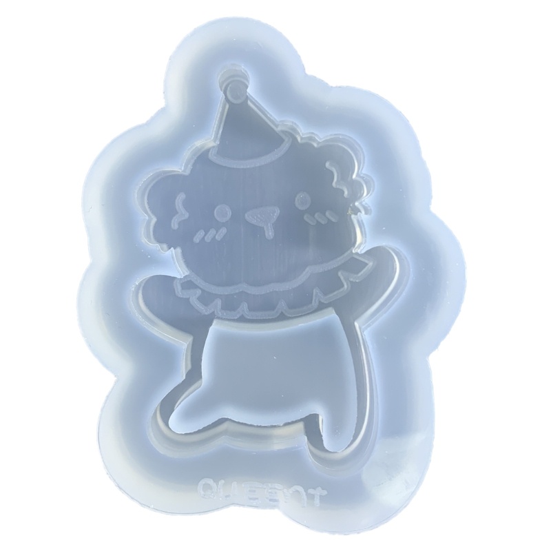 Siy Glossy Silikon Dekorasi Cetakan Sirkus Beruang Ornamen Gantungan Kunci Cetakan DIY Liontin