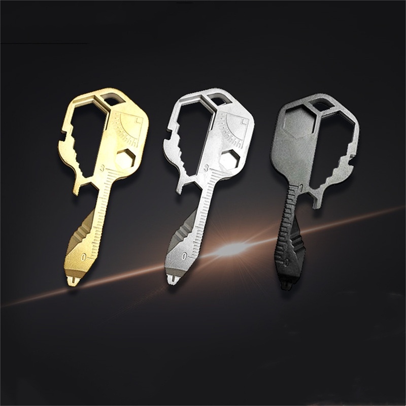 [AYBX] Gantungan Kunci Mini Multifungsi Stainless Steel Outdoor Portable Tools Kunci Pembuka Botol Untuk Hadiah