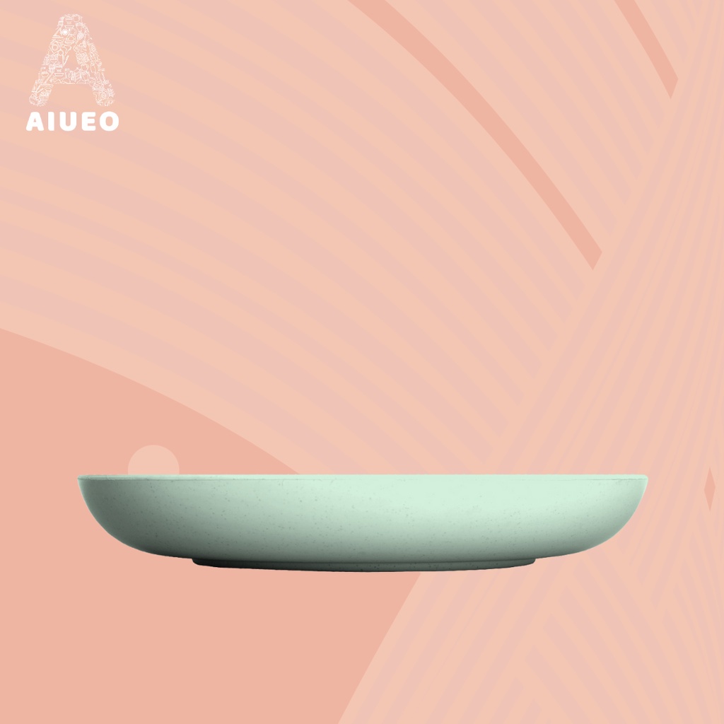 AIUEO Piring Makan Bulat Anti Pecah | Piring Plastik | Dinner Plate 22,5cm Aesthetic