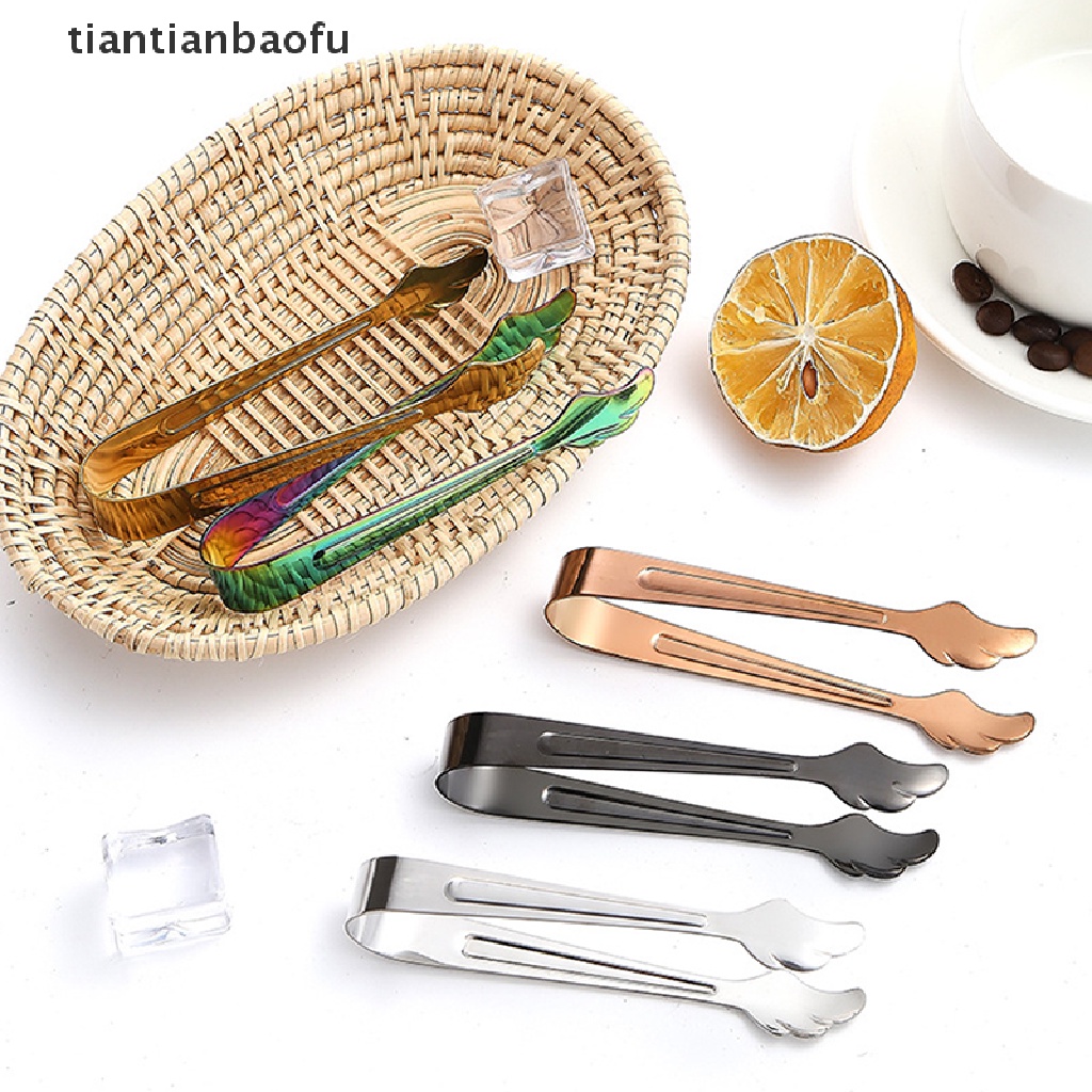 [tiantianbaofu] Stainless Steel Es Batu Klip Ice Tong Roti Makanan BBQ Klip Barbekyu Klip Dapur Butik