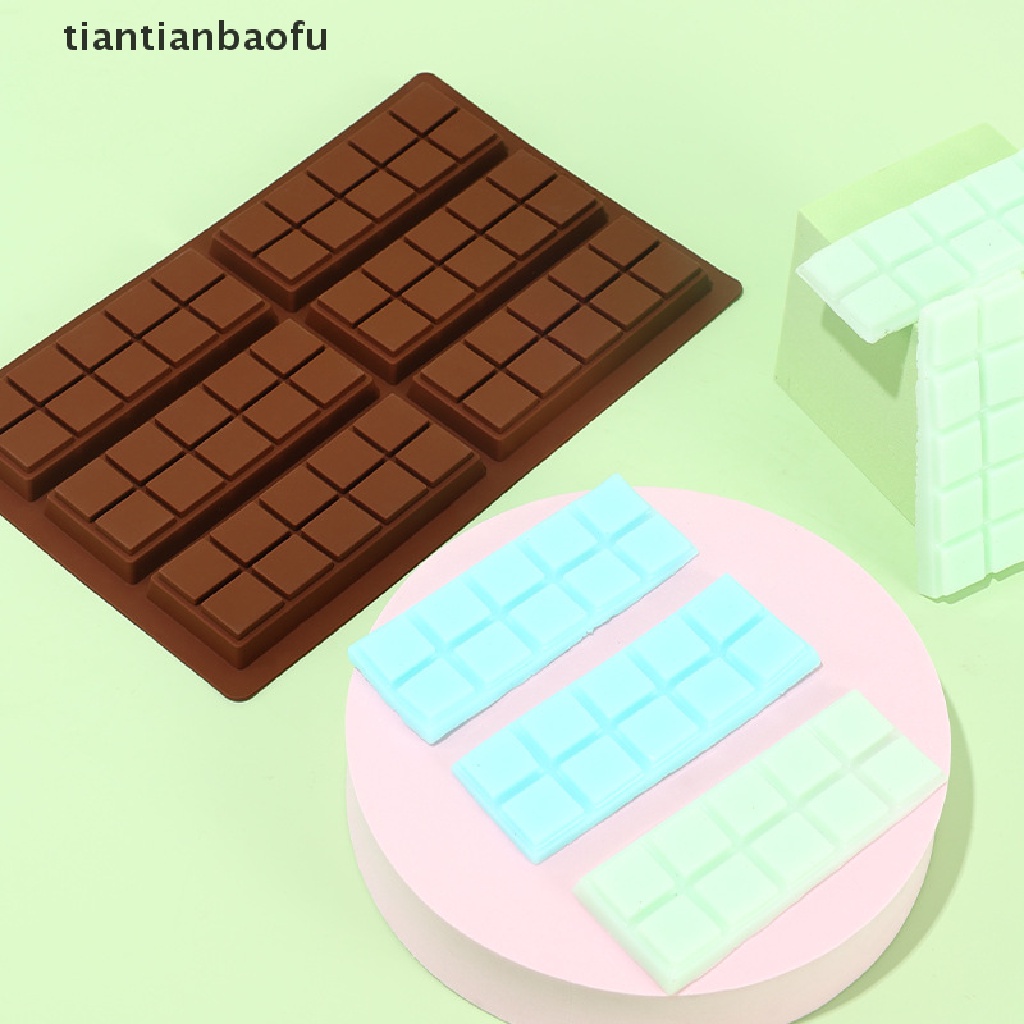 [tiantianbaofu] 1pc 6lubang Persegi Panjang Cetakan Silikon DIY Handmade Anak Dessert Baking Mold Butik