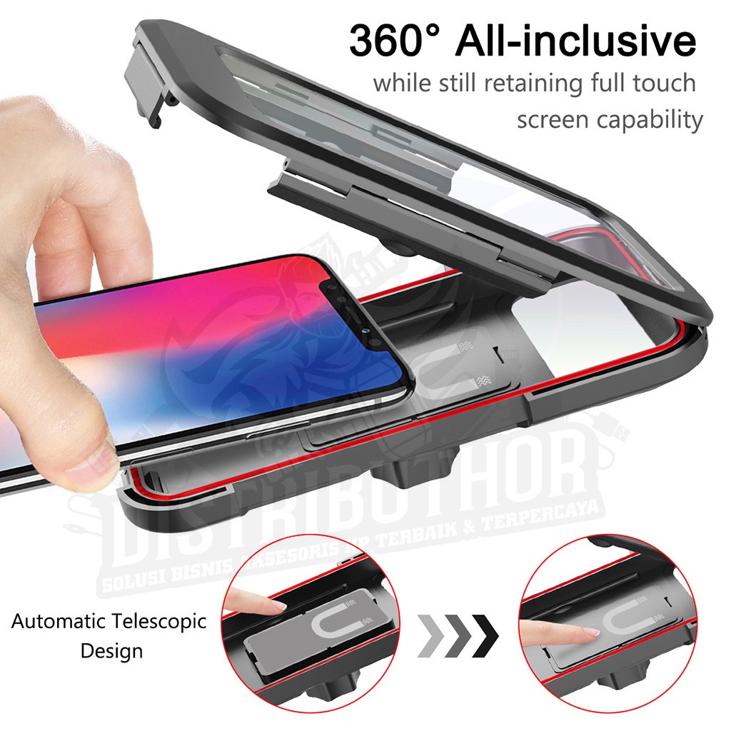 4 in 1 Phone Holder Motor Waterproof Tempat dudukan Hp di stang Sepeda Anti Air Stand Handphone Kereta NB18