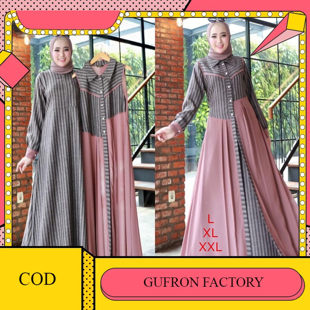 Gamis Jumbo Kekinian Busui (inner+outer terpisah) Size L XL XXL XXXL 4L