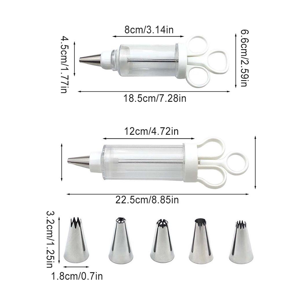 Spuit Dekorasi Dessert Dengan Tips Stainless Steel Set Isi Icing Cream Nozel Alat Dispenser Dekorasi Cookie