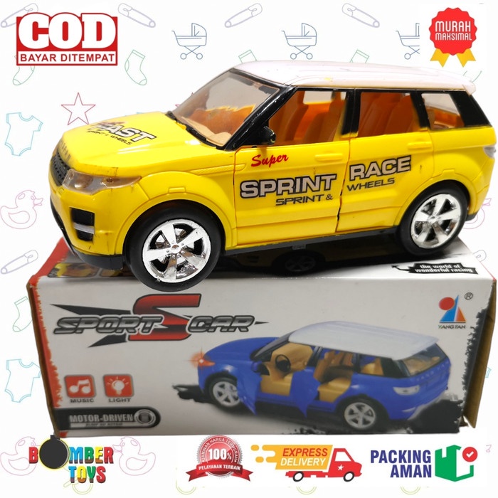 MAINAN ANAK MOBIL BUMP n GO MOBILAN POLICE SPORT CAR SPEED MUSIK LAMPU