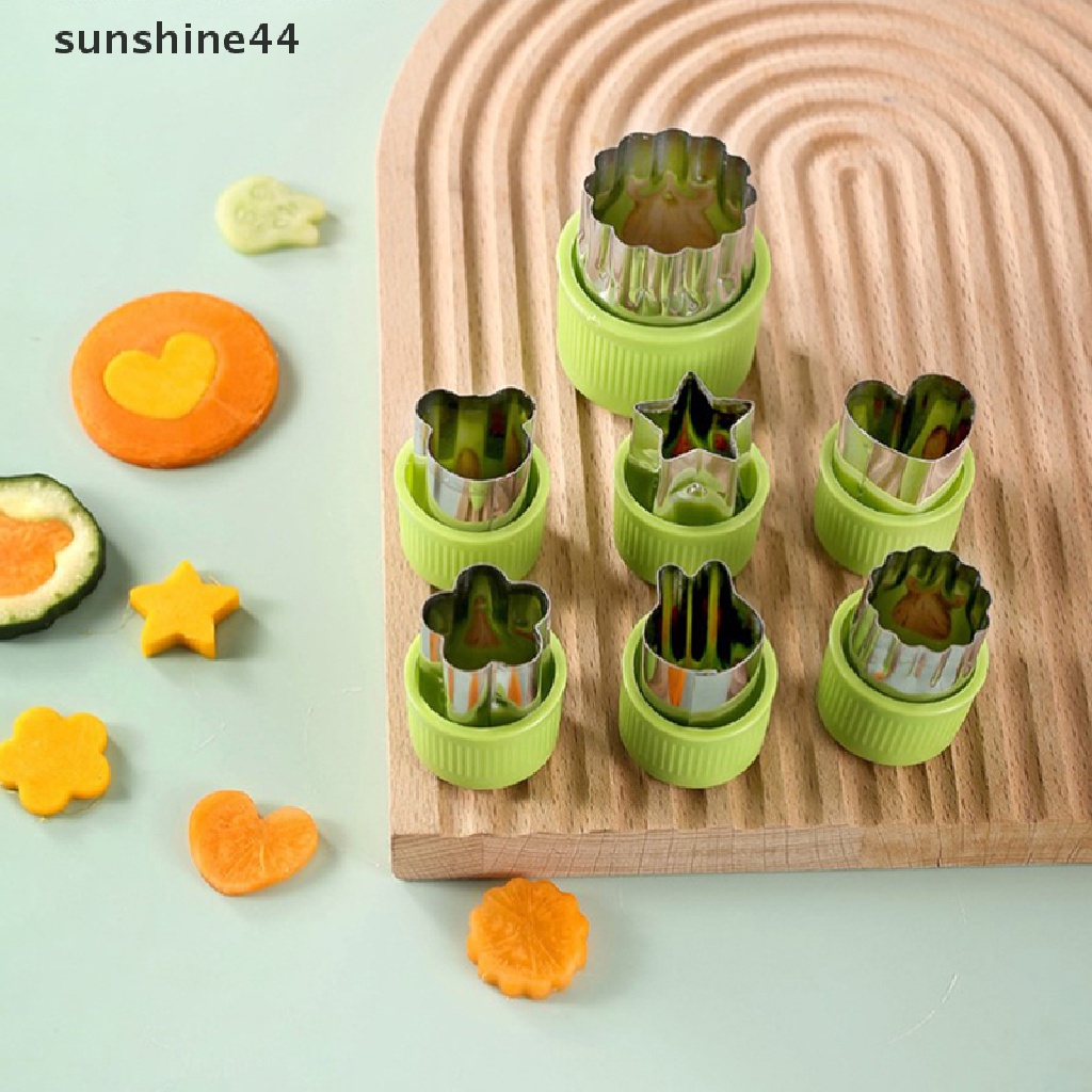 Sunshine 6Pcs Set Pemotong Sayuran Stainless Steel Cetakan Cookie Cutter DIY Untuk Anak ID