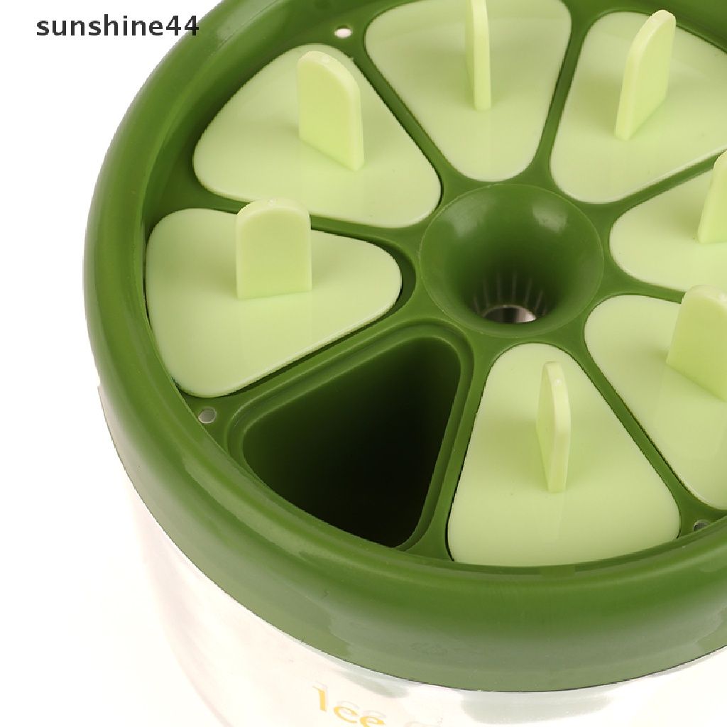 Sunshine 8cells Cetakan Es Krim Silikon Juice Popsicle Maker Cetakan Es Lilin Dengan Stik ID