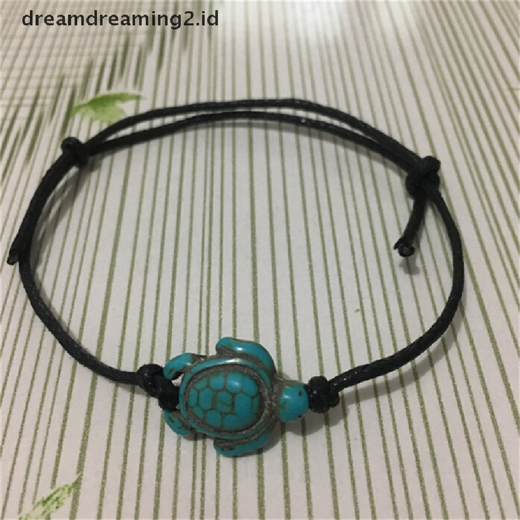 (hot) Wanita Boho Turquoise Turtle Ankle Chain Anklet Gelang Kaki Rantai Perhiasan Pantai//