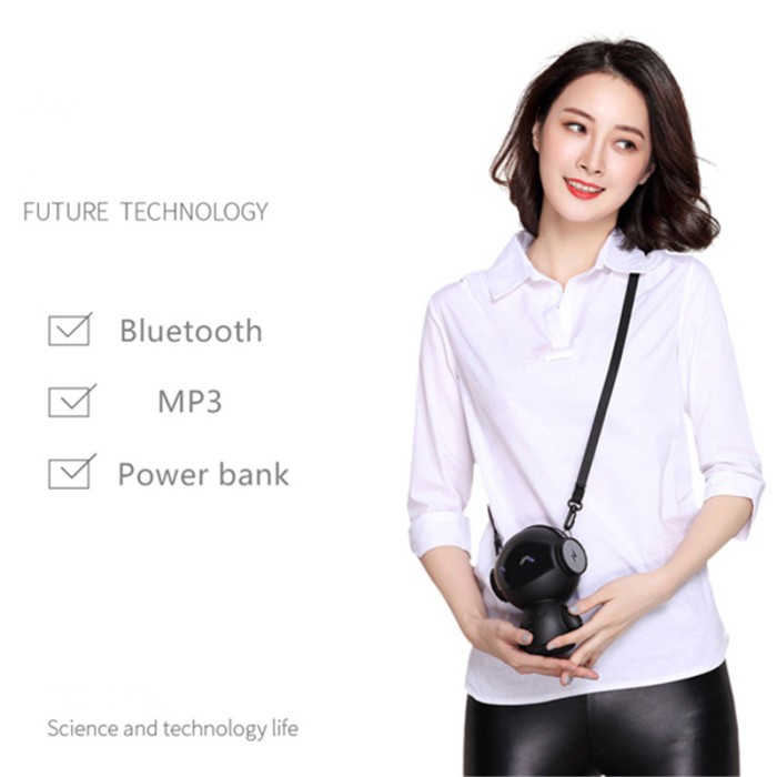 Speaker Robot DINGDANG 2IN1 Portable Bluetooth Power Bank M10 Mp3 Aux