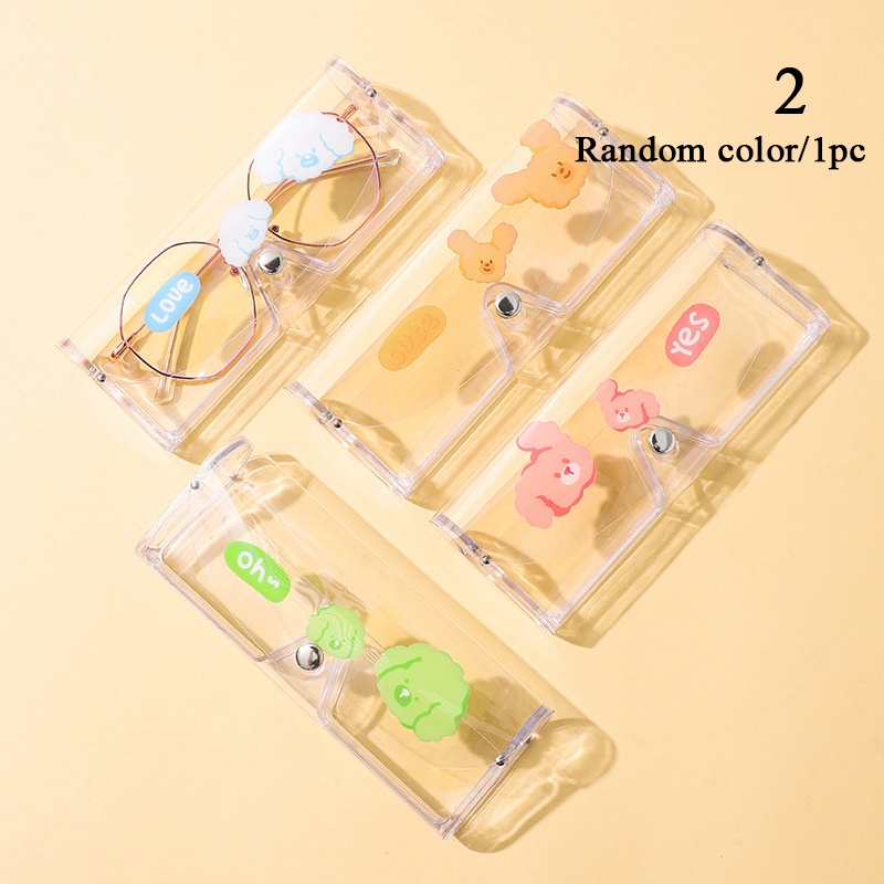 1pcs Tas Penyimpanan Kacamata PVC Transparan Warna Acak Pelindung Kacamata Travel Eyewear Accessoires