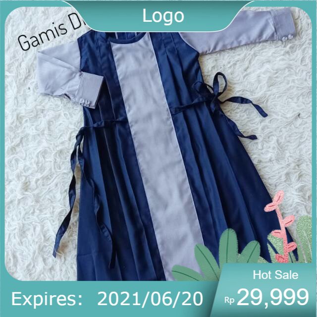 GAMIS /DRESS PANJANG ANAK & DEWASA "' GAMIS DINAR "' WARNA ABU-NAVY