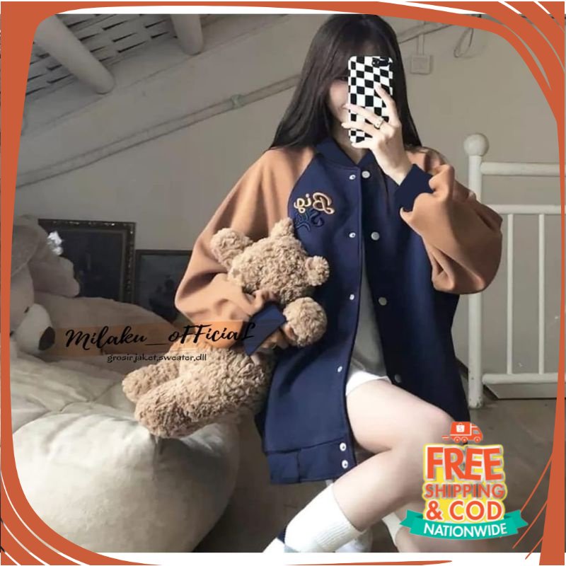 PROMO BIG SIZE JAKET BOMBER JUMBO/ Jaket Baseball Varsity BIG SAY Size Jumbo XXXL Wanita Oversize | 