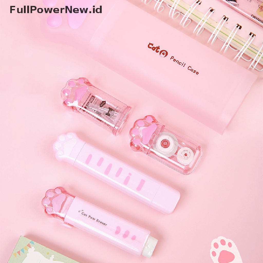 Power 6Pcs Set Alat Tulis Anak Kaki Kucing Kreatif Cakar Kucing Pensil Sharpener Eraser Set ID