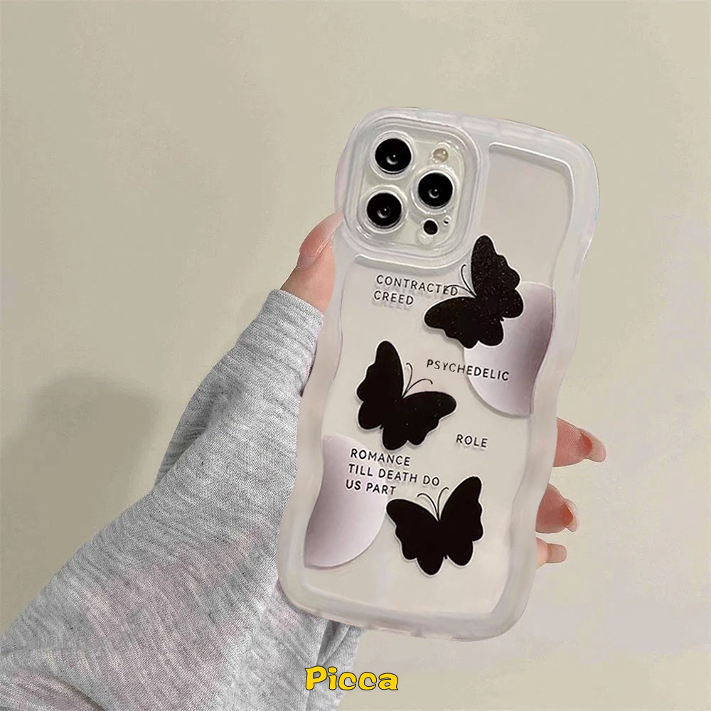 Romance Butterfly Case Infinix Smart6 Plus 54 4 Infinix Note12 2023 12 G96 8 10Pro 12Pro Hot 10s 11s NFC Hot12 10T 9 8 11 10 Play 10Lite 11s 12i 20 20s Cute Wavy Edge Soft Cover