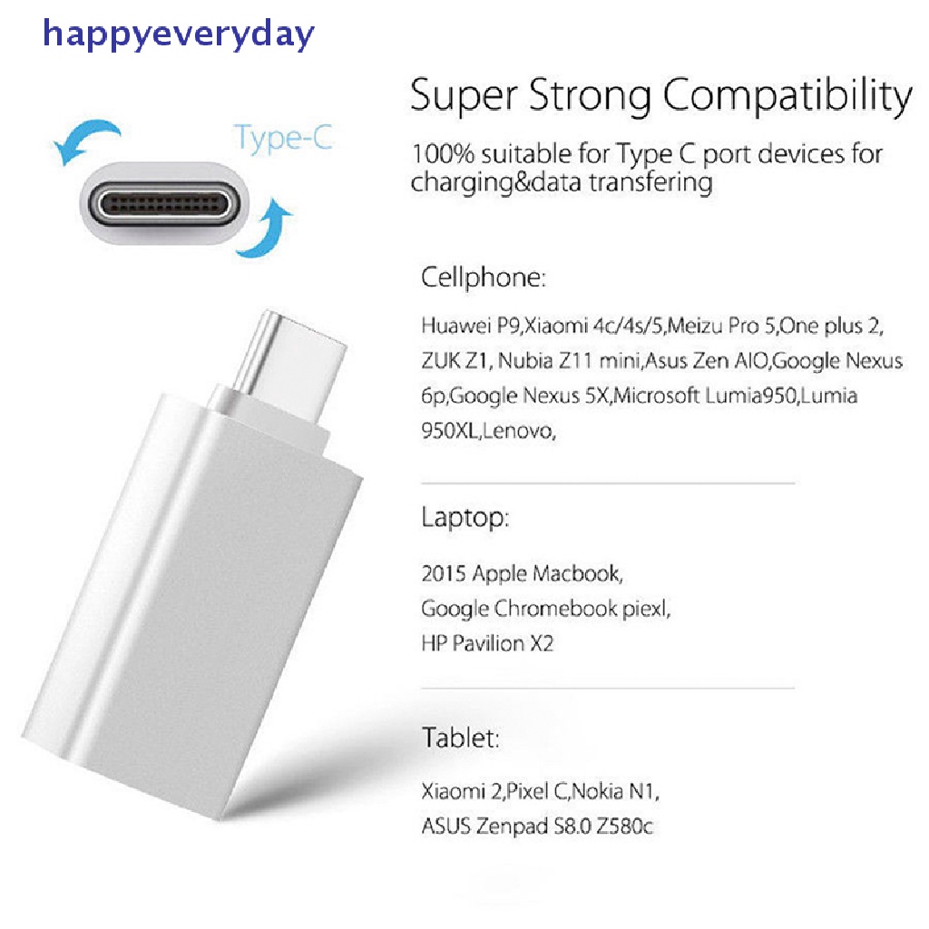 [happy] Adapter Tipe C to USB-A 3.0 Female Converter OTG USB C 3.1 Untuk Mac Nexus 5X 6P [ID]