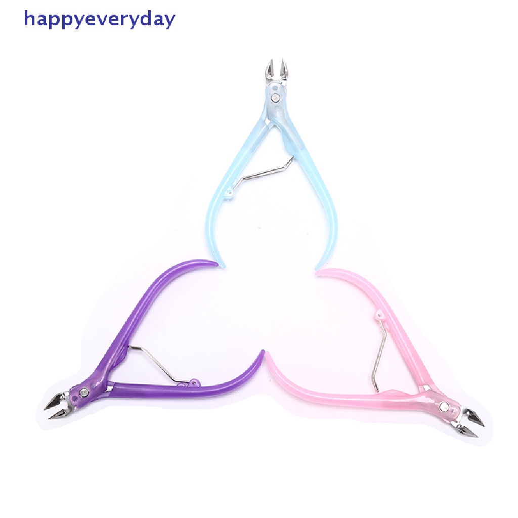 [happy] 1pc manicure Gunting stainless steel Gunting Kutikula Kuku Gagang Plastik [ID]