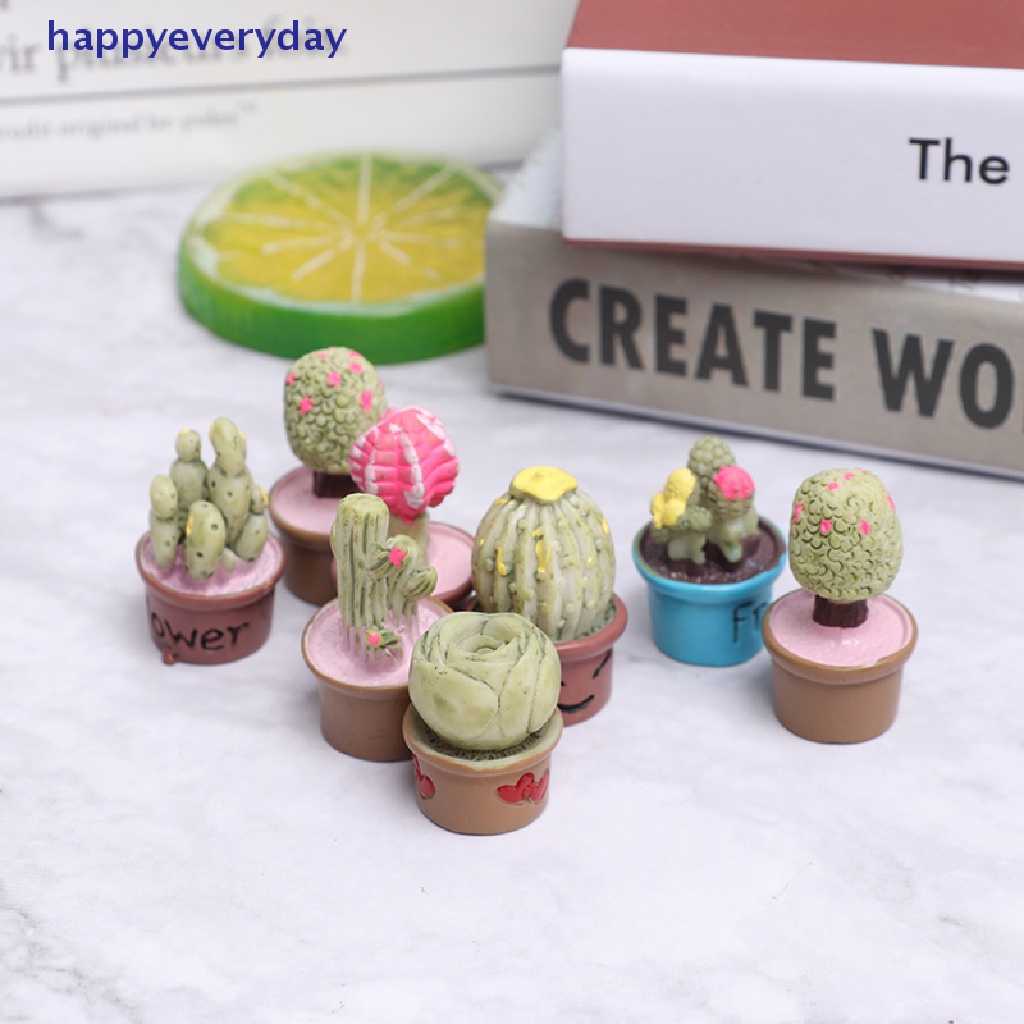 [happy] 5pcs Miniatur Dalam Pot Untuk Dekorasi Furniture Rumah Boneka Home [ID]