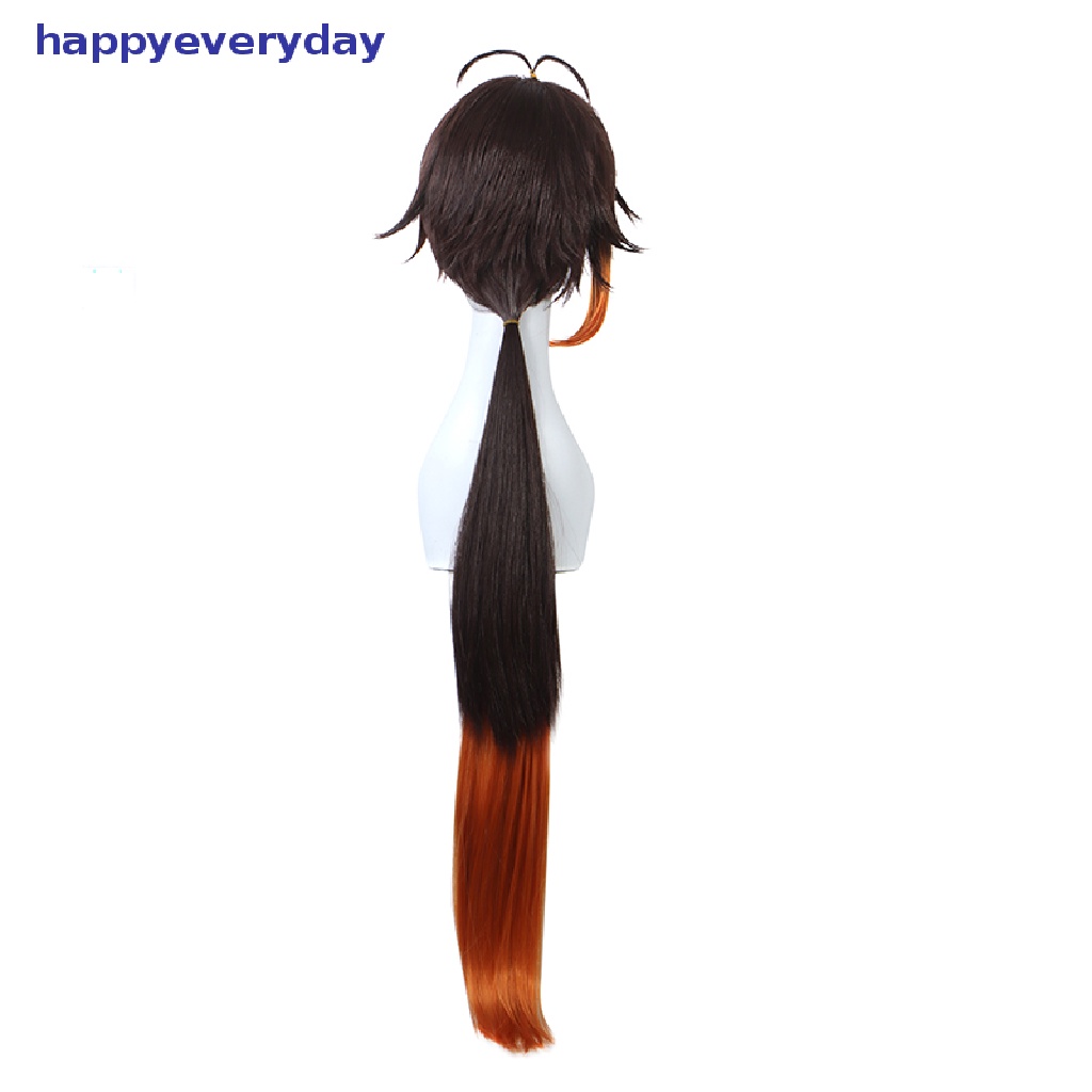 [happy] Black-brown Game Genshin Impact CustomCosplay Zhongli Cosplay Wig Rambut [ID]