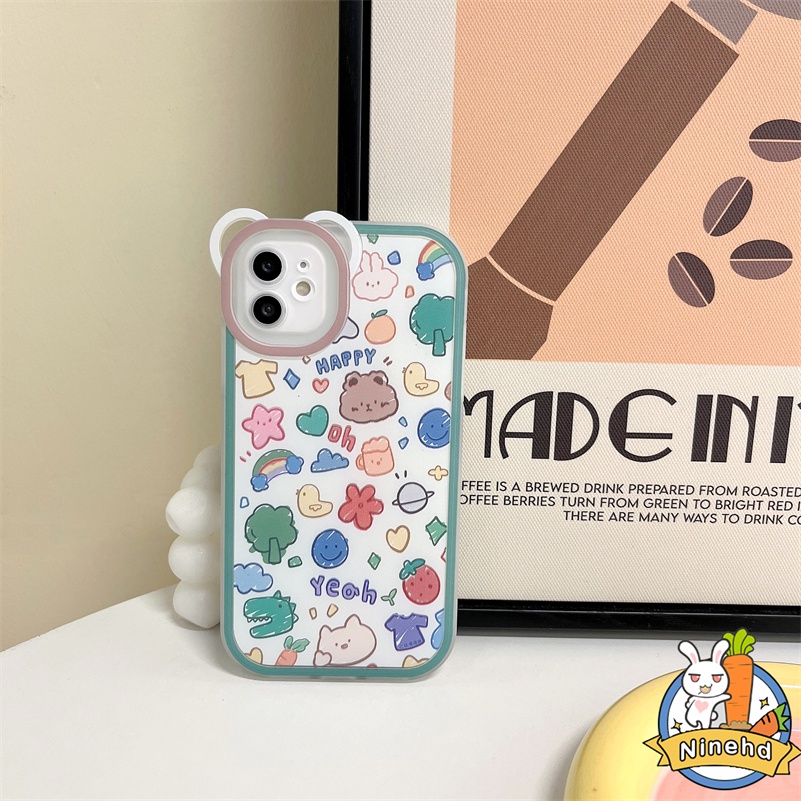 IPHONE Casing Kompatibel Untuk Iphone14 13 12 11 Pro Max X Xr Xs Max SE 8 7 6 6s Plus Casing Ponsel Gaya Kartun Lucu Fashion Tahan Gores Shockproof Glossy Lembut TPU Cover Pelindung