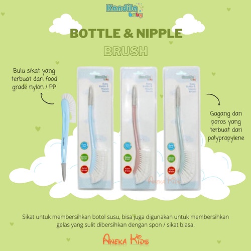 Kandila Baby KDL06-3 Bottle &amp; Nipple Brush - Sikat Botol