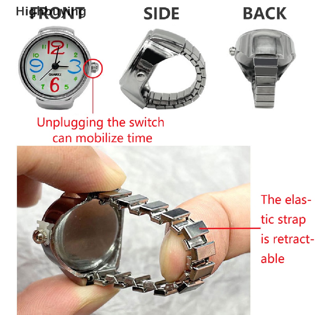 Hbid Vintage Punk Watch Rings Elastis Melar Cincin Jam Tangan Untuk Wanita Pria Pasangan Perhiasan Watch Tangan Dekorasi Hip Hop Keren Jam Jari Cincin Perhiasan Fashion Glory