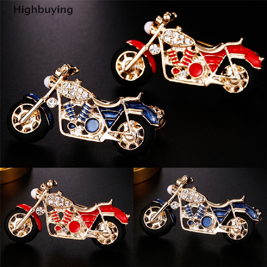 Hbid Enamel Motor Bros Pin Berlian Imitasi Kristal Jas Kerah Brooch Perhiasan Hadiah Glory