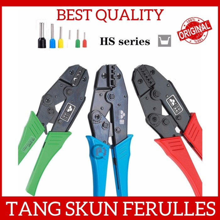 Tang Press Skun Kabel Ferrules 1-10mm / 10-35mm Rachet System Seri HS