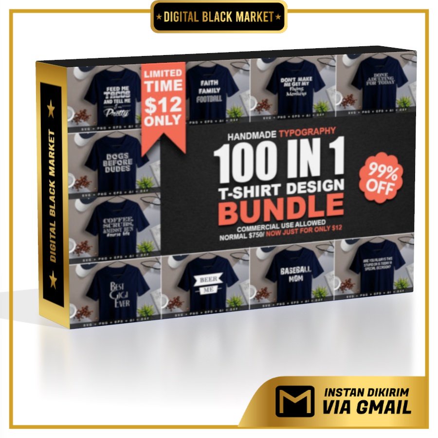 100 Simple Typography Tshirt Bundle