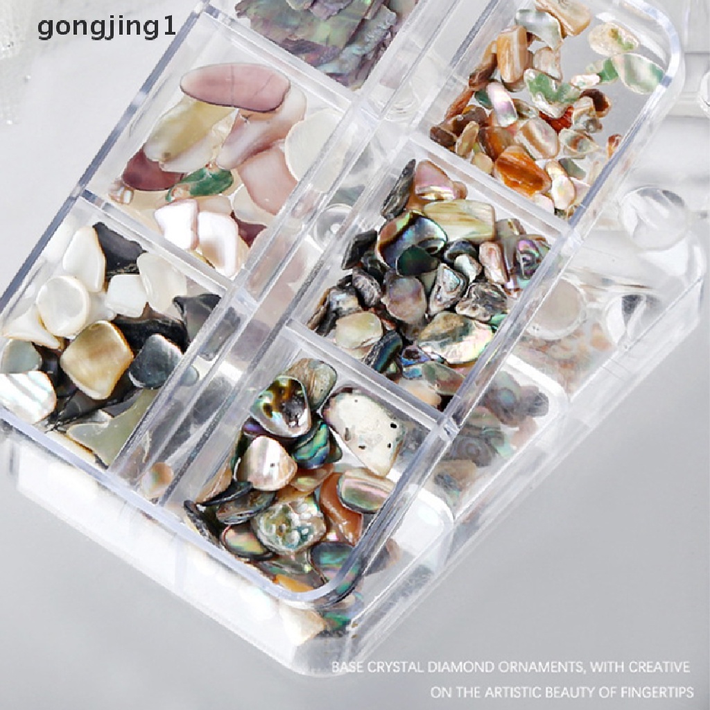 Ggg 6kisi Nail Art Abalone Shell Irregular Fragment 3D Charm Dekorasi Slice DIY ID