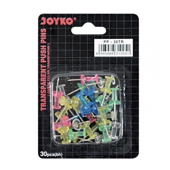 Transparent Push Pin Jarum Pin Transparan Joyko PP-30TR