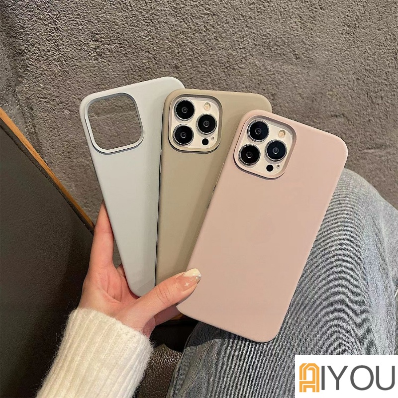 IPHONE Case logo Silikon Cair Untuk Iphone13 14 11 12 Pro Max Original Soft Cover Tritone Untuk Iphone12Mini X XR Xs8 7 6 SE 2020Cases