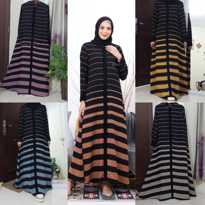 Larissa Dress - @nd-1 Original - Gamis Hitam - Abaya Hitam - Gamis Salur - Tanahabang