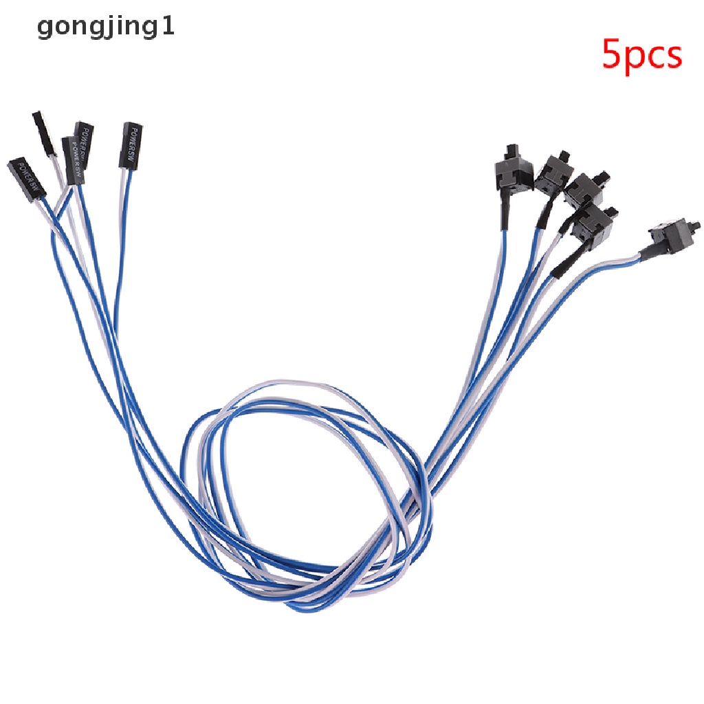 Ggg 5Pcs Pengganti Motherboard Komputer On Off Reset Tombol Switch Kabel Power ID