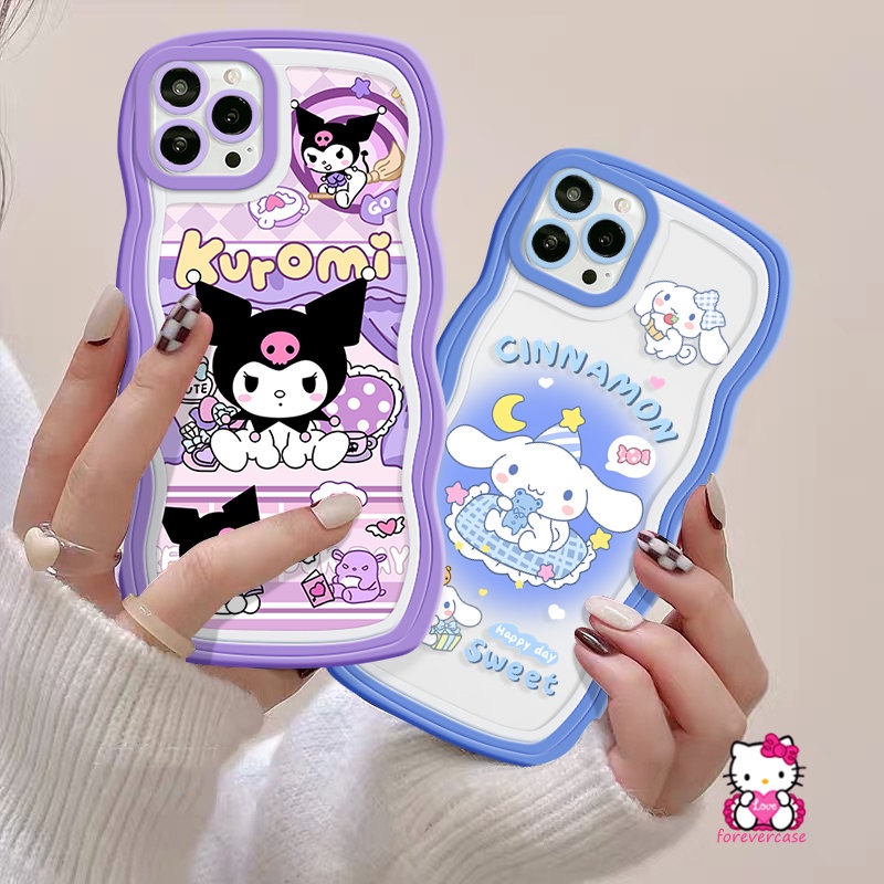 Casing Kartun Kuromi Cinnamon Untuk Redmi 10A 10C 9A 10a1 9 9T A1+9C POCO M3 X3 NFC Pro Redmi Note11 11s 8 10s 9s 9 11Pro 10 10Pro Max Mi 11T Pro Soft Tpu Wavy Edge Lucu Sarung