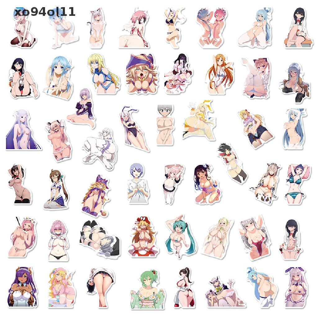 Xo 50Pcs Anime Gadis Seksi Stiker Laptop Gitar Bagasi Skateboard Phone Sticker OL