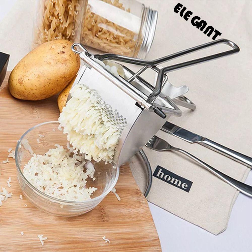 [Elegan] Alat Press Kentang Mudah Dibersihkan Multifungsi Buah Stainless Steel Sayur Garlic Press