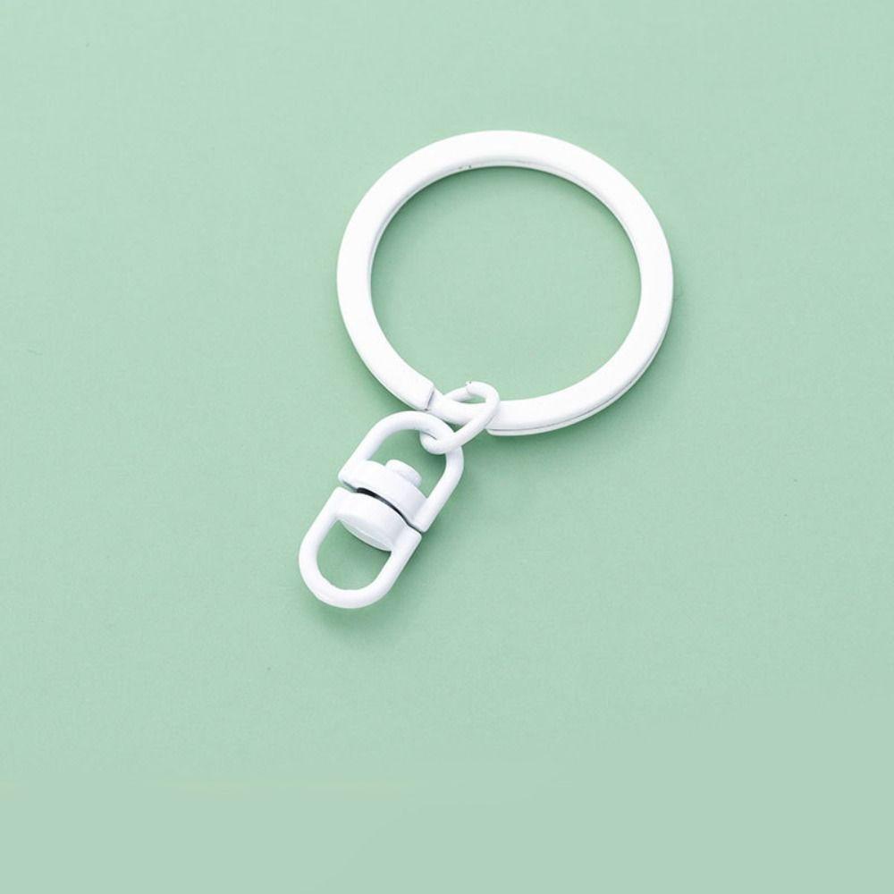 Mxbeauty Rotating Key Buckle Diy Pendant 10pcs Candy Color Perhiasan Diy Warna Murni Sederhana Keyring Aksesori