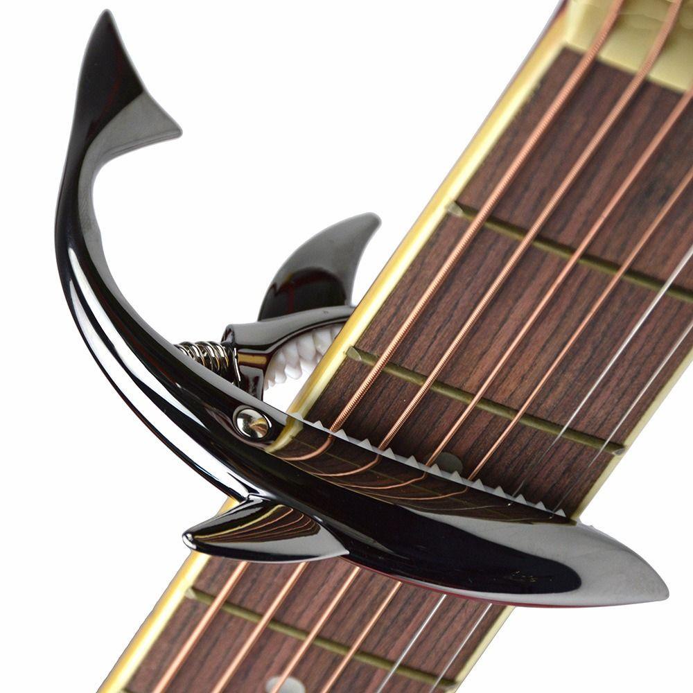 AUGUSTINA Capo Gitar Universal Aksesoris Gitar Zinc Alloy Acoustic Tuner Quick Change Clamp Gitar Listrik Capo Hiu