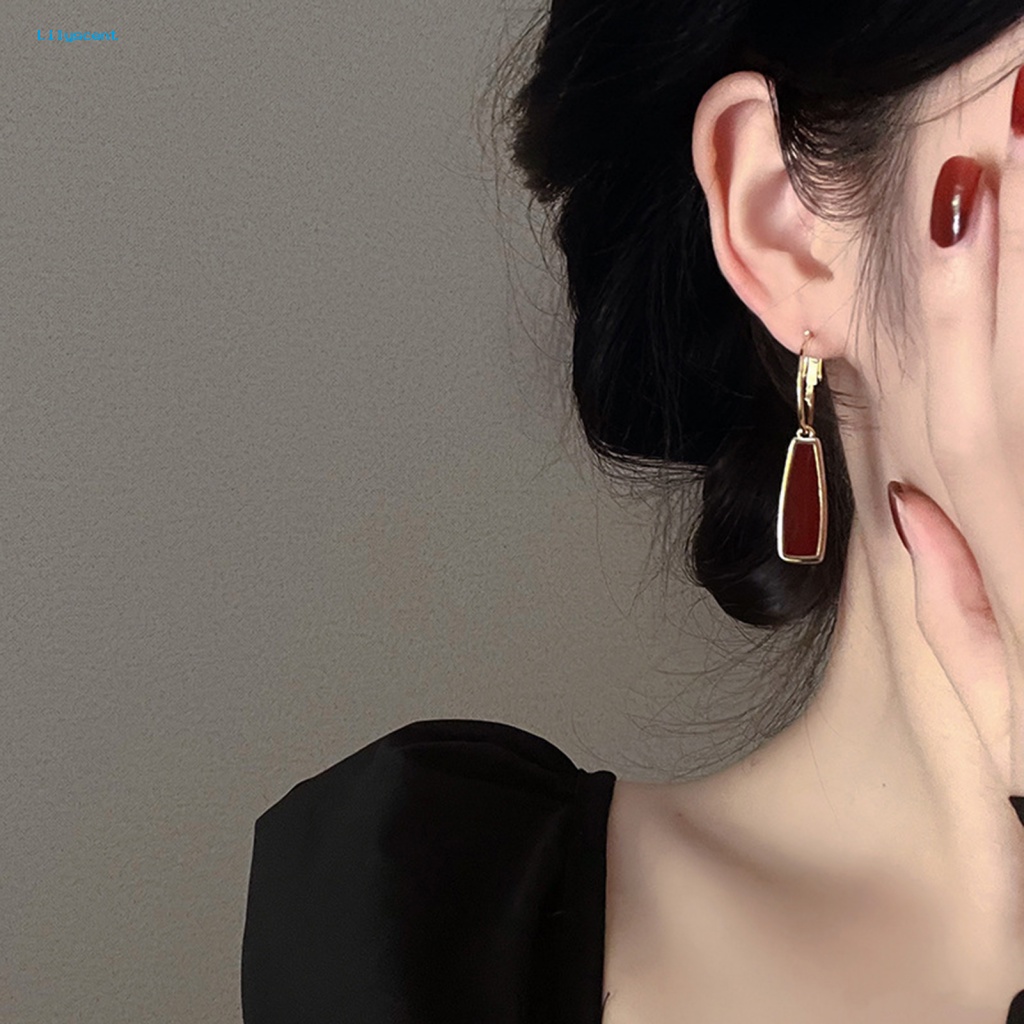 Lilyscent 1pasang Anting Hoop Tahan Aus Aksesori Perhiasan Perempuan Mewah Stud Hoop Earrings Electroplating