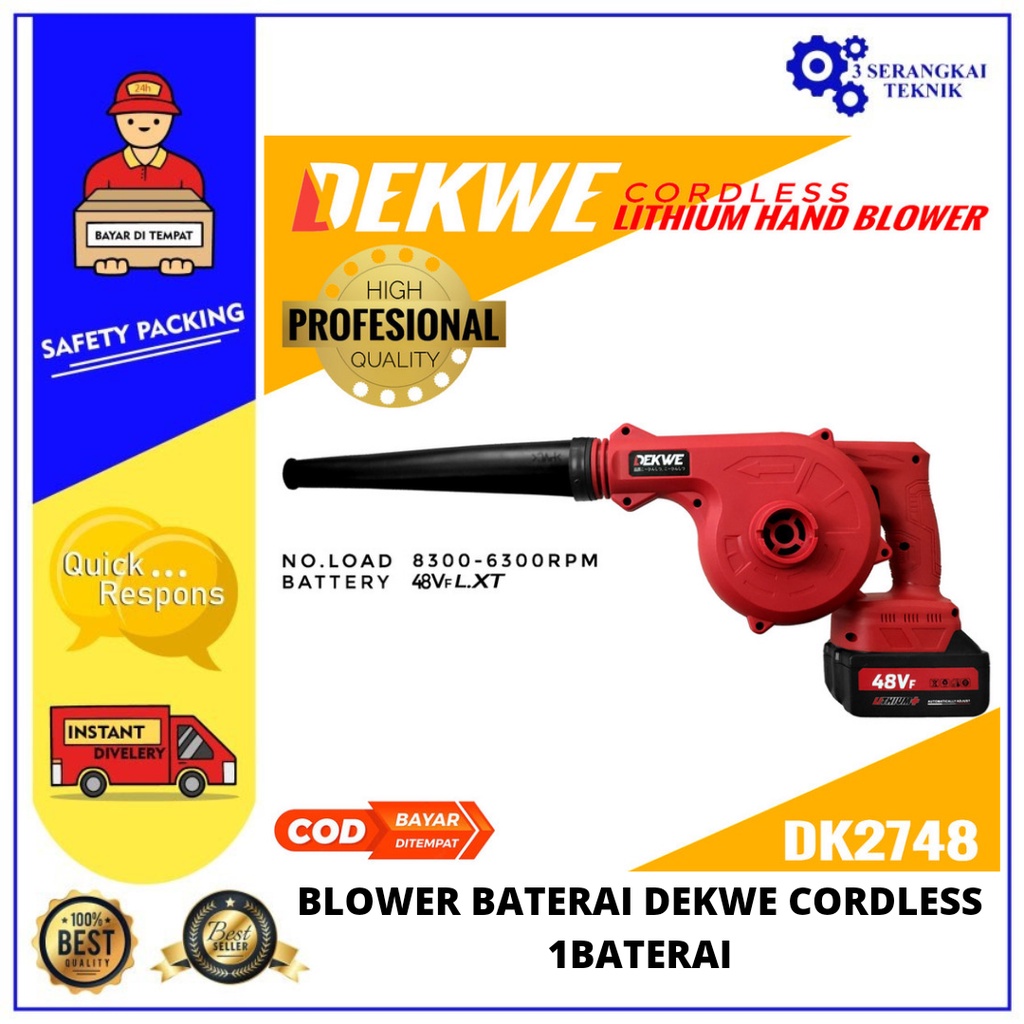 Cordless Mesin Hand Blower DEKWE Kipas Vacum Sapu Angin Debu Portable